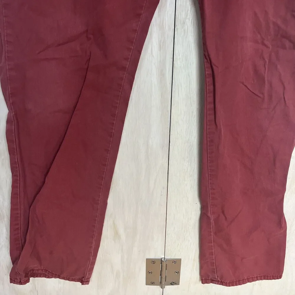 BullHead Mens size 34 Pants KHakis Slacks Skinny Chinos Red 34x32 zip pockets